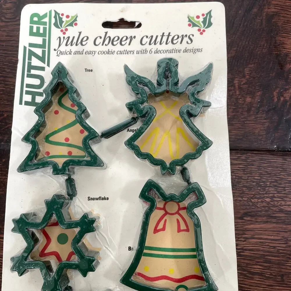 Hutzler Cookie Cutters Vintage 1997 Christmas Yule Cheer Cutters #1994 set of 6